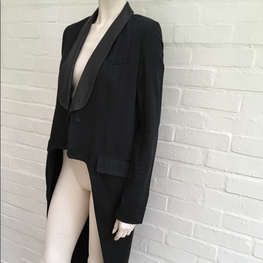 Alexander Wang Leather Trimmed Tuxedo Blazer